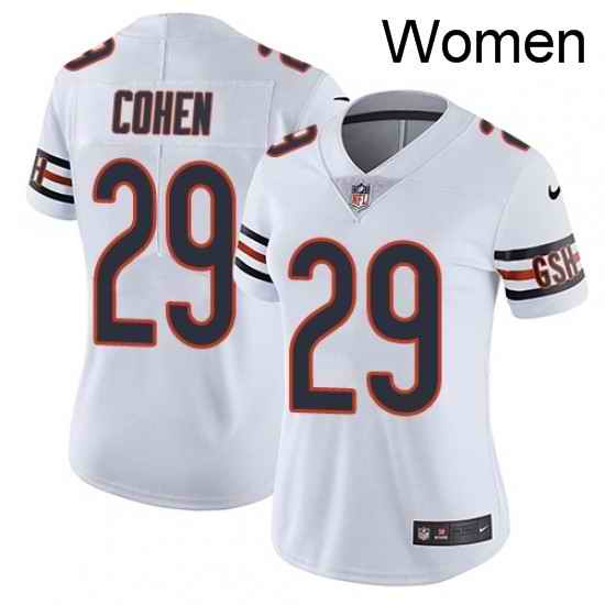 Womens Nike Chicago Bears 29 Tarik Cohen Elite White NFL Jersey